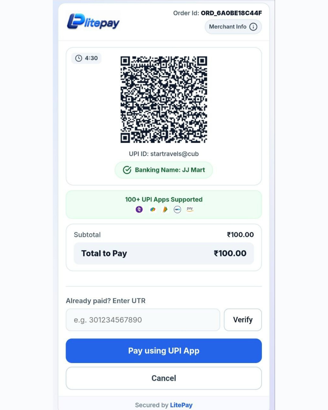 LitePay Checkout