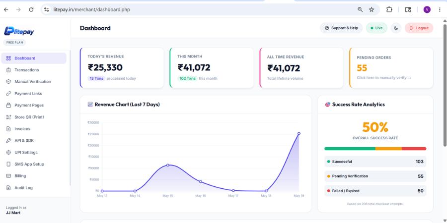 LitePay Dashboard